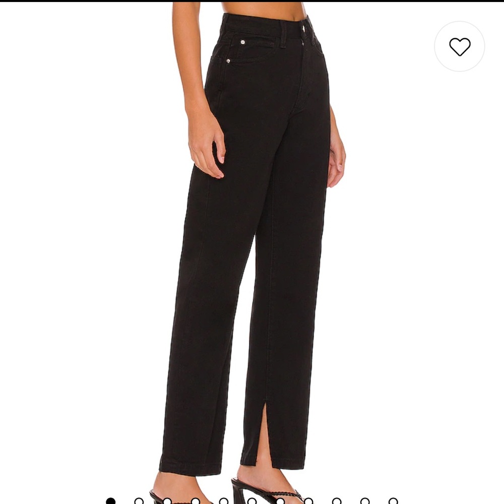 WeWoreWhat Mom Slit Straight Jean in Black